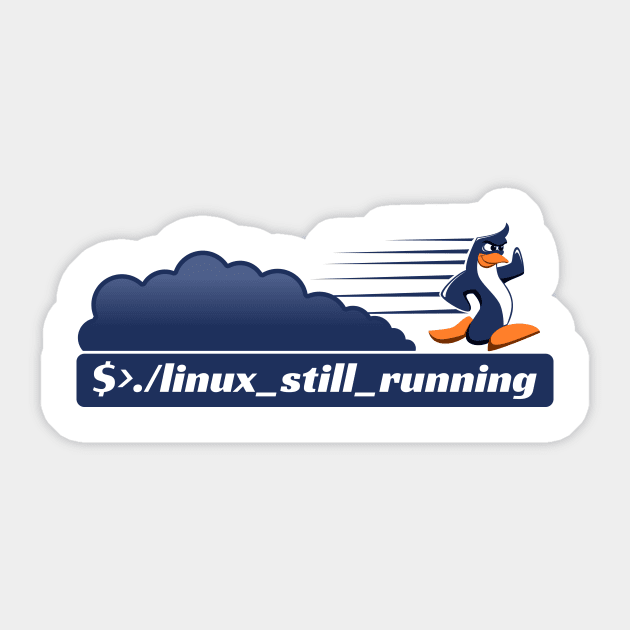 Linux Penguin Running Sticker by sketchtodigital